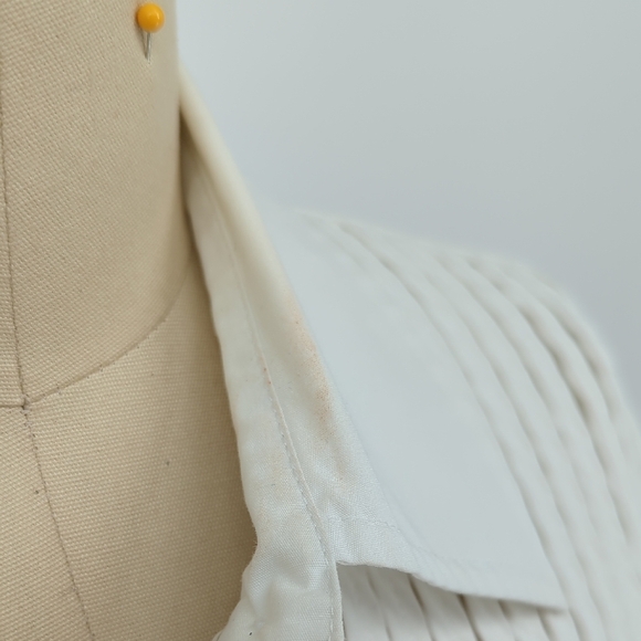 Conrad C Striped Pleats Button Down Top White Size 6P preppy Business casual - Picture 10 of 10